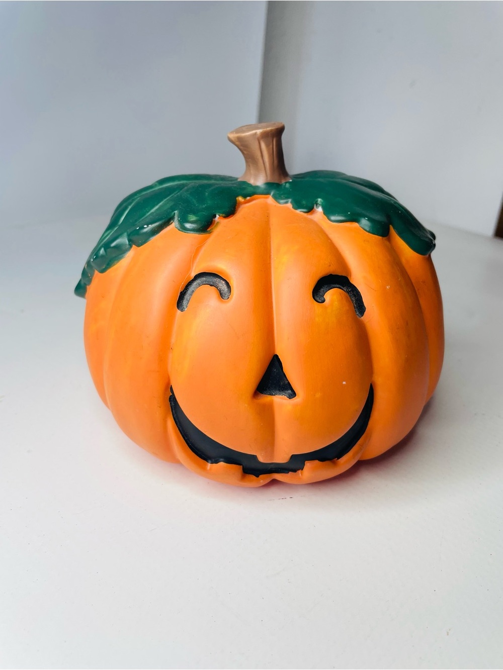 Ceramic Halloween Pumpkin Jack-O'-Lantern Decoration - Orange